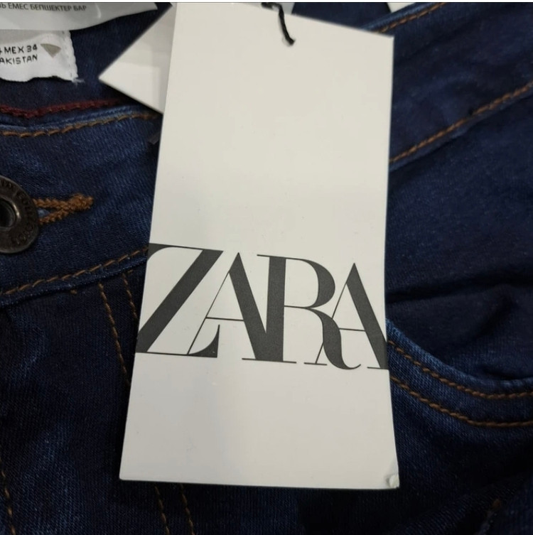 شلوار جین (لی) راسته مردانه اورجینال برند zara, تنوع در ۲ رنگ آبی تیره و آبی میانه سایزبندی کامل فروش بصورت عمده و تک