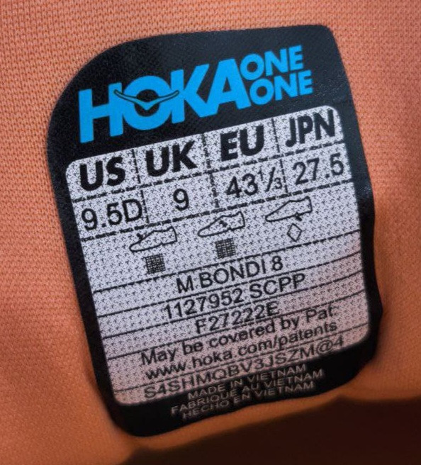 کتونی رانینگ هوکا باندی ۸ ، ساخت ویتنام ، hoka bondi 8