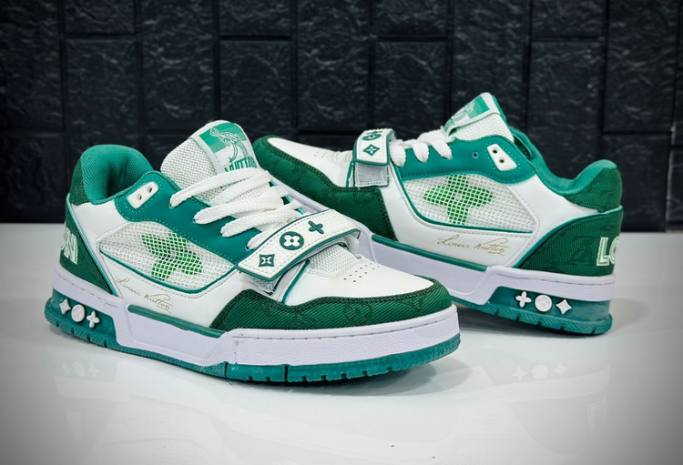 کتونی لویز ویلتون ساخت ویتنام وارداتی سایز۴۰الی ۴۵ فروش تکی و عمده پایین ترین قیمت/ .Louis Vuitton LV Trainer Velcro Strap Monogram Denim Vietnam