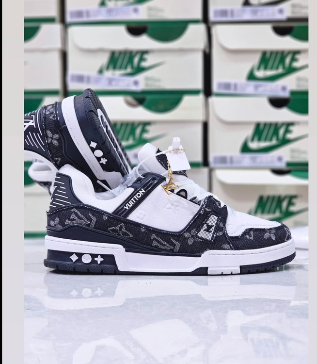 Louis Vuitton LV Trainer Velcro Strap Monogram Denim Vietnam. لویز ویلتون