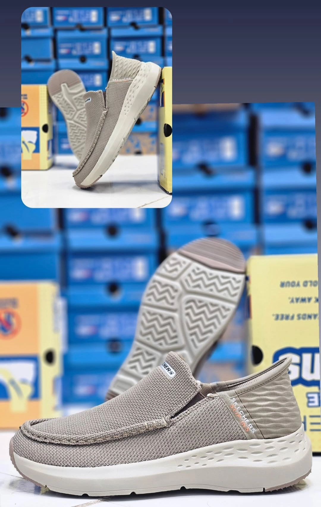 کتونی اسکیچرز اسلیپ امو.Skechers Gostep Slip_Ins vietnam رویه برزنتی ،بدون بند ساخت ویتنام فروش بصورت عمده و تک، اسکیچرز پیاده رویی بسیار سبک و طبی و راحت . سایز ۴۰ تا ۴۵ .