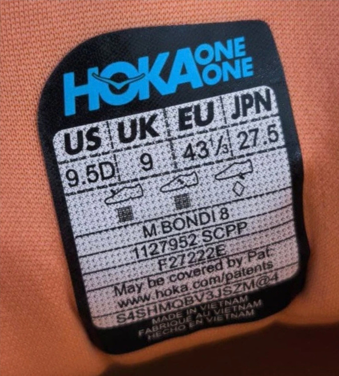 کتونی رانینگ هوکا باندی ۸ ، ساخت ویتنام ، hoka bondi 8