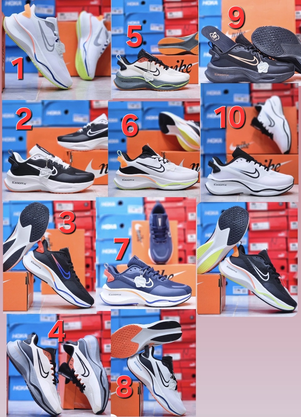 کتونی نایک زوم لبخندی ویتنامی توری مستر سایزبندی کامل 40تا 45 باکارتن بارکددار.Nike Zoom X Vietnam