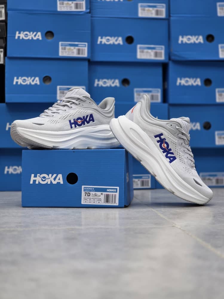 کتونی هوکا باندی ۹/shoes hoka bondi 9/ساخت ویتنام وارداتی /همراه با جعبه باربارکد دار/سایز ۳۶ تا ۴۵ /فروش عمده و تک/ست جذاب / تضمین کیفیت کالا