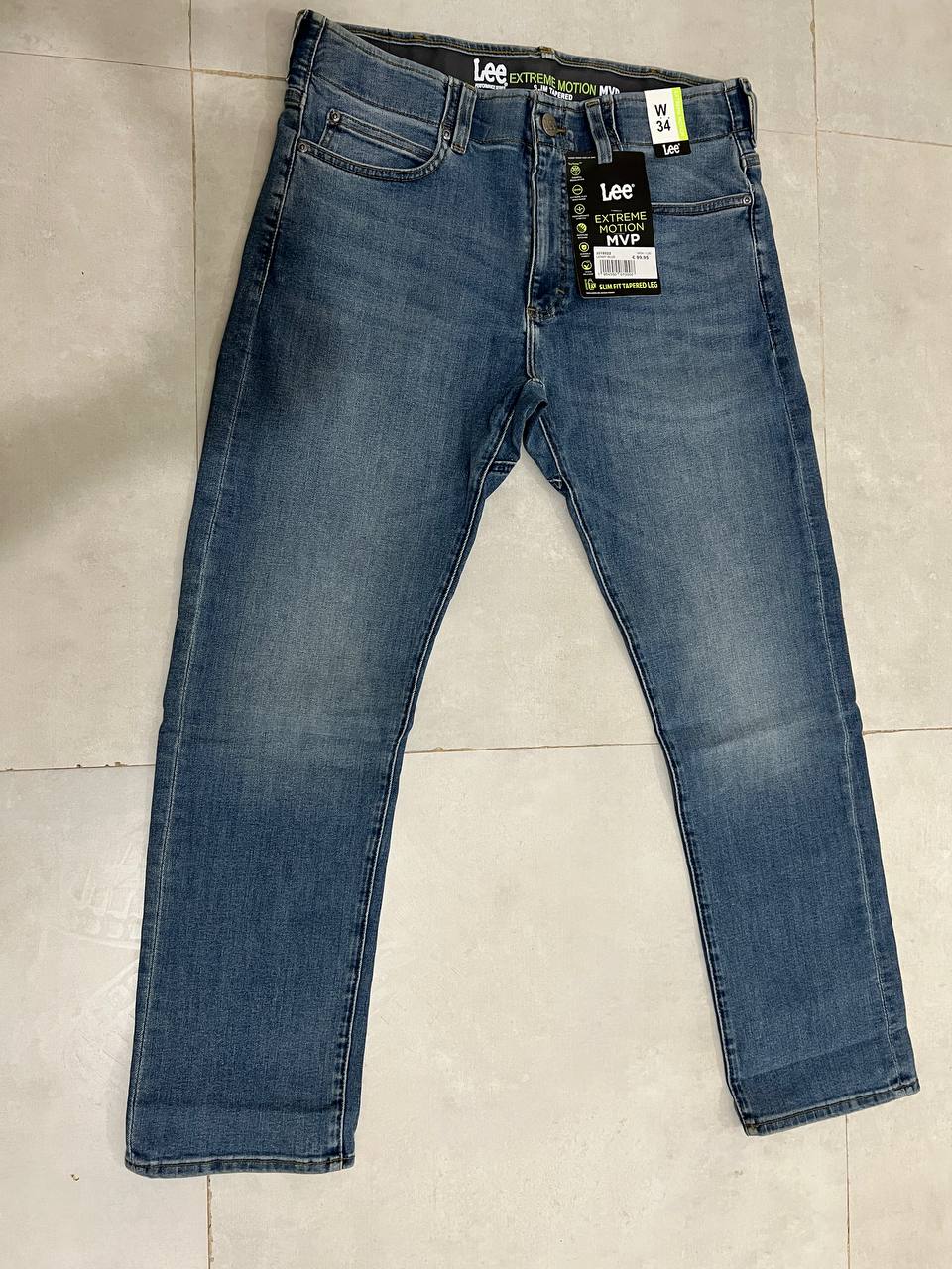 شلوار جین مردانه برند لی Lee اورجینال مدل Slim Fit رنگ آبی Lenny Blue