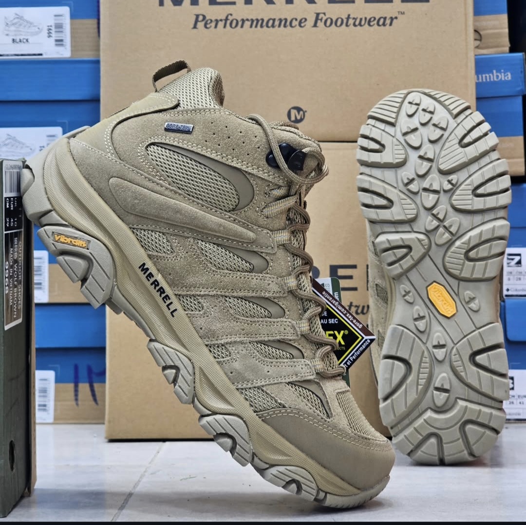 کفش ترکینگ مرل Moab Mid GORE-TEX ساقبلند با زیره ویبرام | مسترکوالیتی ویتنام/مرل گورتکس /سایز ۴۰_۴۱_۴۲_۴۳_۴۴_۴۵/ Merrell Moab 3 Mid GTX
