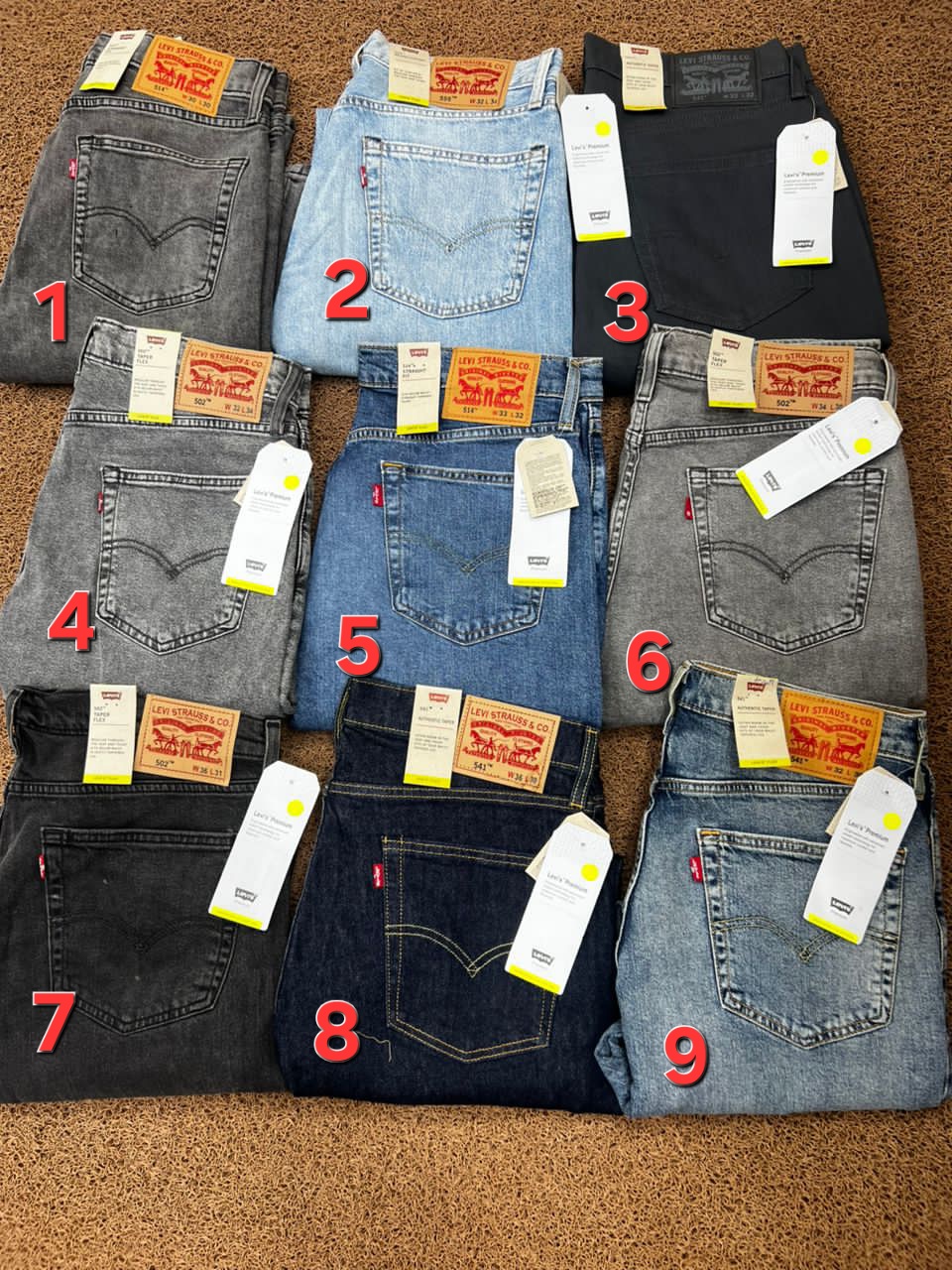 شلوار جین اورجینال برند لیوایز Levi's سایز بندی ۳۶ تا ۴۸ فروش عمده و تک