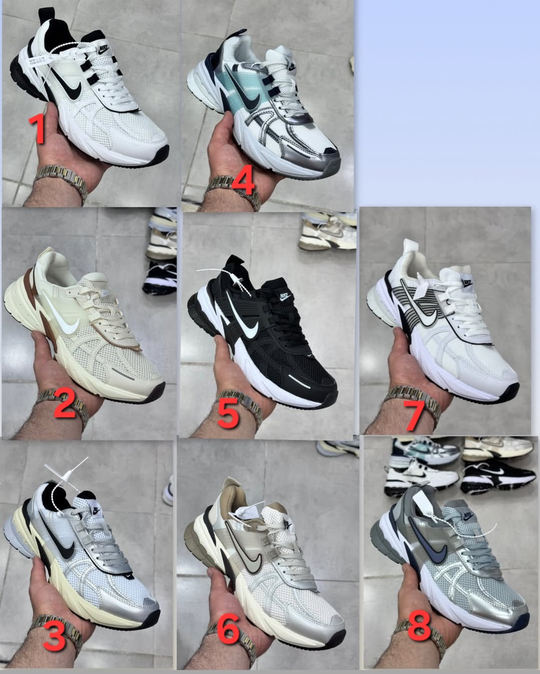 کتونی ویتنامی نایک کشلون وی تو کی | ساخت ویتنام | باجعبه Nike V2k Run سایز بندی کامل 40 تا 45