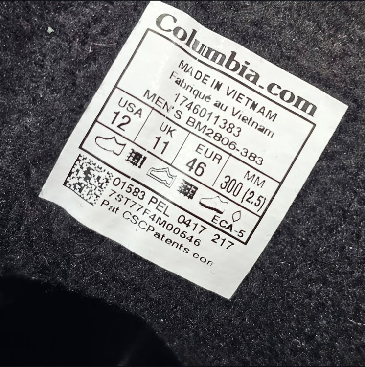 بوت کلمبیا/Columbia waterproof/ ساخت ویتنام/گورتکس ضد آب