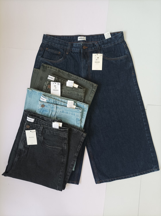 شلوارلی واید لگ کوتاه اورجینال برند برشکا BERSHKAفروش تک و عمده