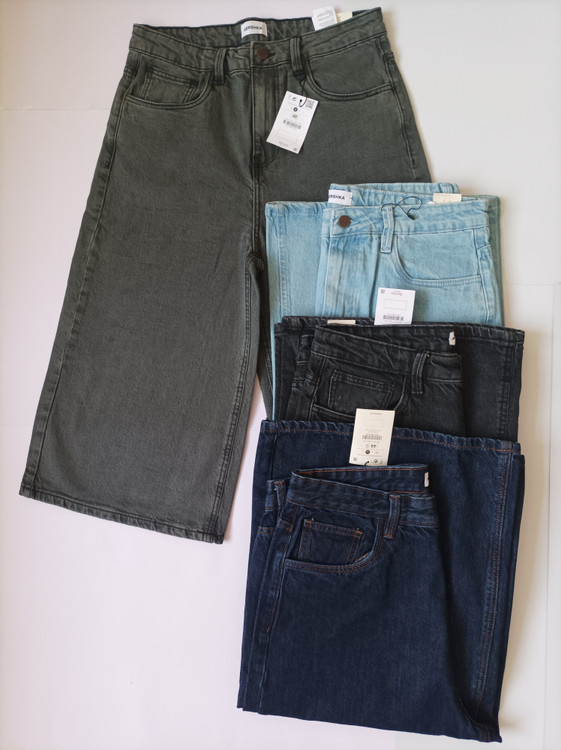 شلوارلی واید لگ کوتاه اورجینال برند برشکا BERSHKAفروش تک و عمده