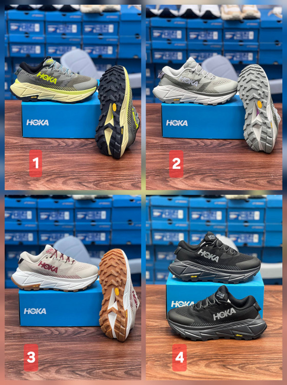 کتونی هوکا وان اسکای لاین Hoka Skyline زیره ویبرام ضدسایش ولژ چندسانتی 40 تا 45 باجعبه فروش عمده وتک