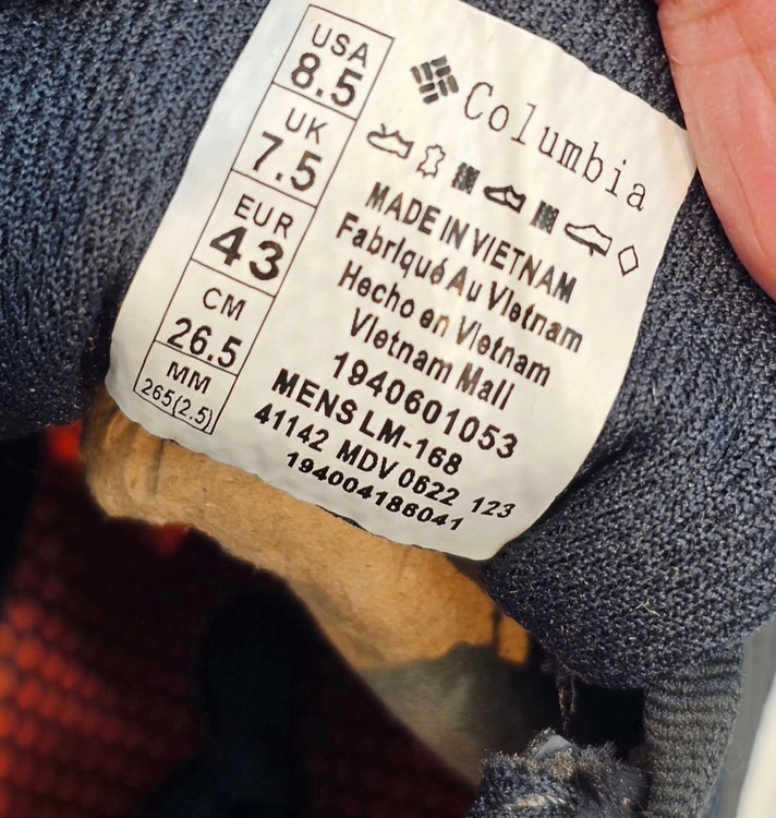 کتونی کلمبیا/Columbia waterproof/ضد آب گورتکس ساخت ویتنام/سایز 40 الی 45/فروش عمده و تک