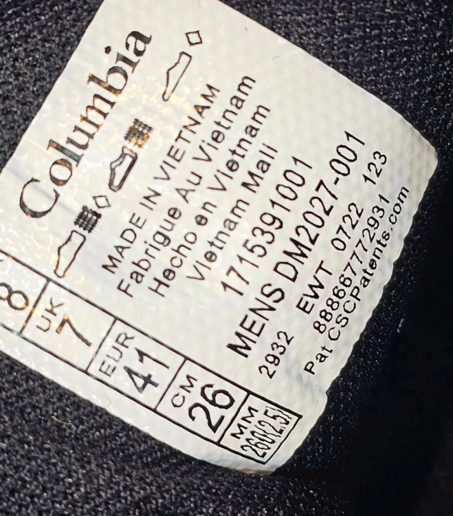 کتونی ویتنامی کلمبیا/Columbia waterproof/ضد آب گورتکس ساخت ویتنام/سایز 40 الی 45/فروش تکی و عمده