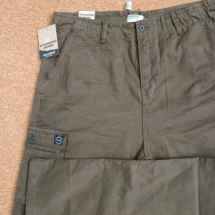 شلوار کتان شش جیب PULL&BEAR مدل راسته آزاد/ قد 105 / | سایز 42 ۴۴ ۴۶ ۴۸ ۵۰ ۵۲