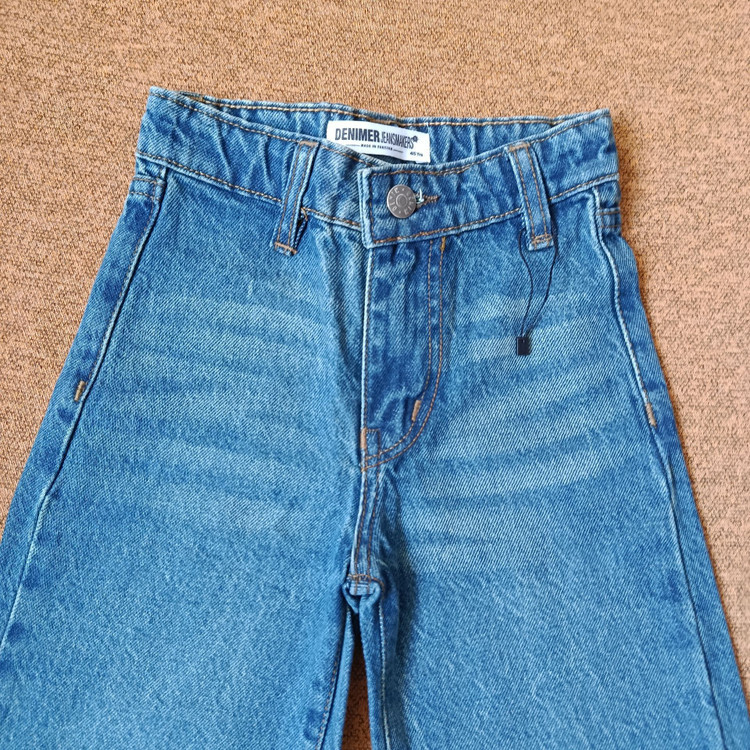 شلوار جین بچه گانه اورجینال برند دنیمر Denimerمدل نیم بگ آبی سنگشور سایز ۲تا ۱۵ سال فروش تکی و عمده ضمانت کیفیت کالا