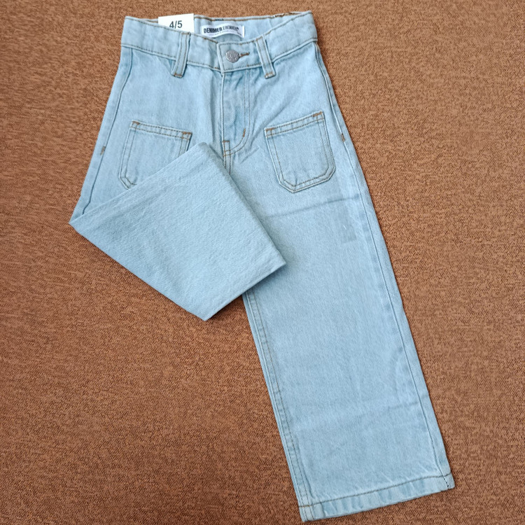 شلوار جین بچه گانه اورجینال برند دنیمر Denimerمدل نیم بگ آبی سنگشور سایز ۲تا ۱۵ سال فروش تکی و عمده ضمانت کیفیت کالا