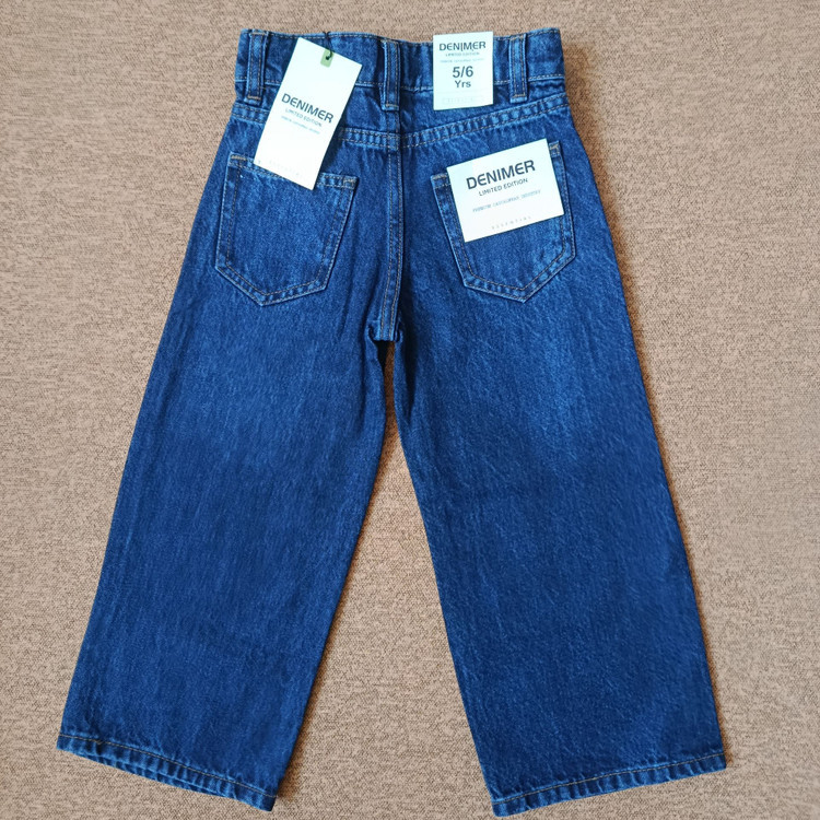 شلوار جین بچه گانه اورجینال برند دنیمر Denimerمدل نیم بگ آبی سنگشور سایز ۲تا ۱۵ سال فروش تکی و عمده ضمانت کیفیت کالا