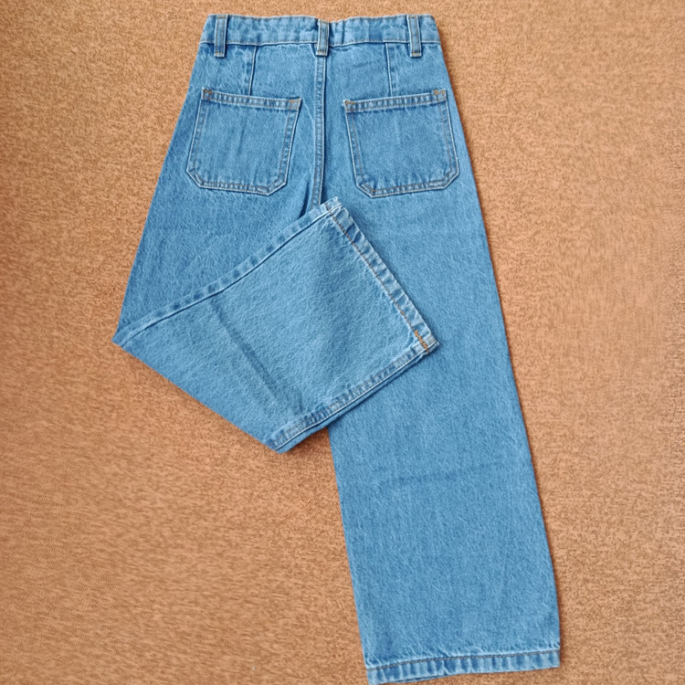 شلوار جین بچه گانه اورجینال برند دنیمر Denimerمدل نیم بگ آبی سنگشور سایز ۲تا ۱۵ سال فروش تکی و عمده ضمانت کیفیت کالا