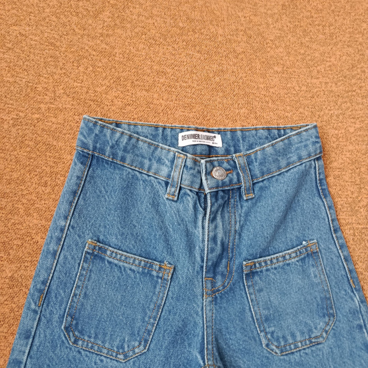 شلوار جین بچه گانه اورجینال برند دنیمر Denimerمدل نیم بگ آبی سنگشور سایز ۲تا ۱۵ سال فروش تکی و عمده ضمانت کیفیت کالا