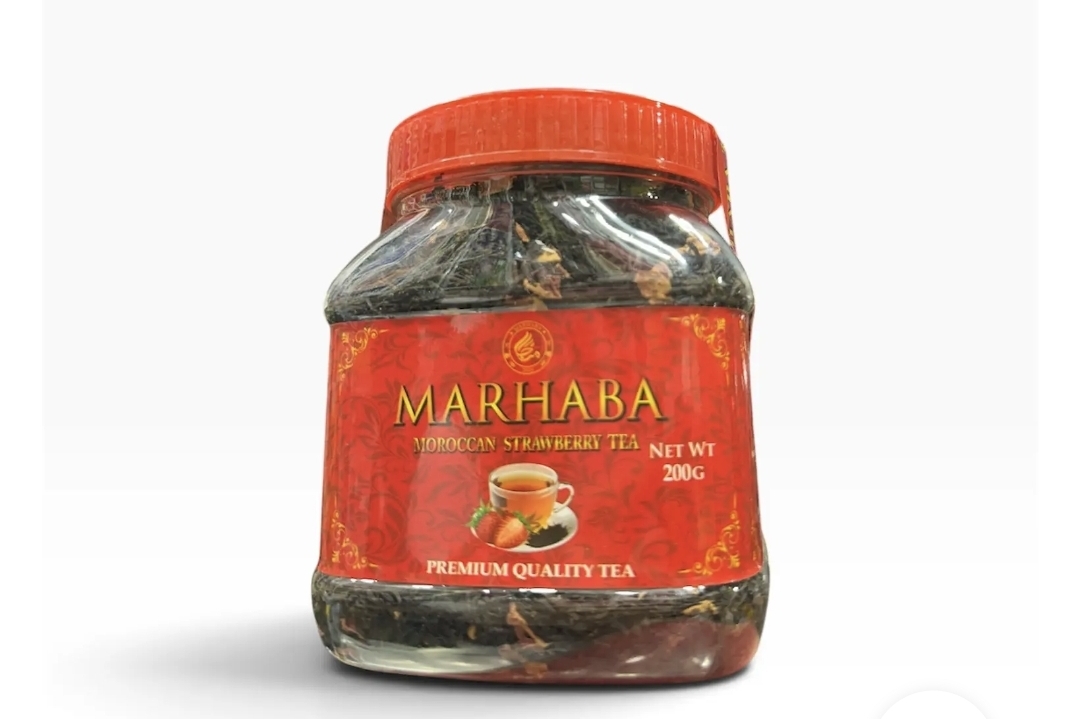 چای مراکشی با طعم توت فرنگی200گرمی MARHABA اورجینال فروش بصورت عمده و تک چای مراکشی