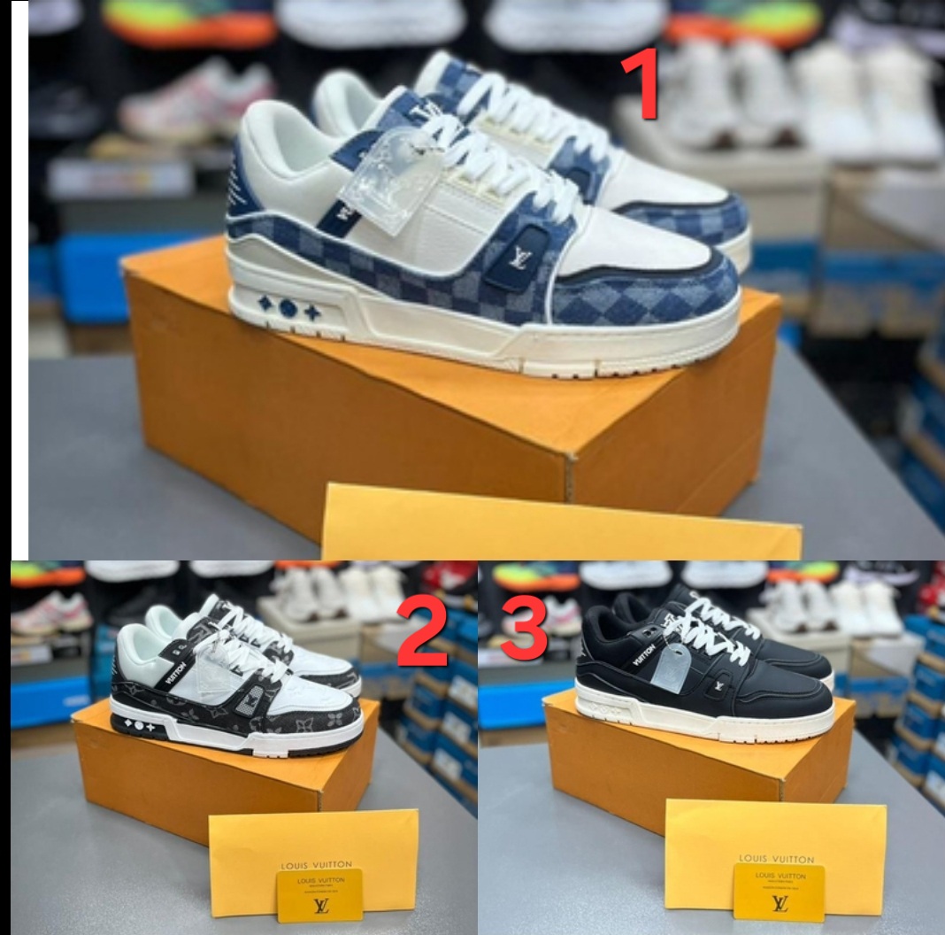 کفش لویی ویتون الوی ترینر لو مسترکوالیتی درجه Louis Vuitton LV Trainer Low ساخت ویتنام وارداتی سایز۴۰ الی ۴۵فروش تکی و عمده ضمانت کیفیت کالا